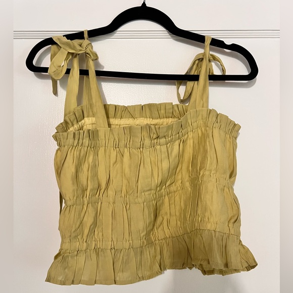 Lulu's Lemon Ruffle Strap Tank Top - Picture 4 of 5